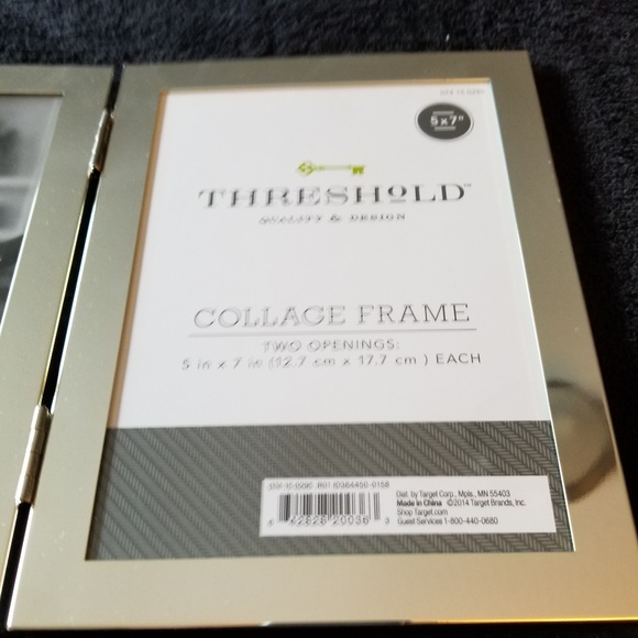Silver Metal Double Picture Frames Shiny 5x7 New - Picture 4 of 8